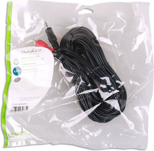 Nedis 3.5mm Male To RCA Male Audio Cable Black 10m CAGP22200BK100