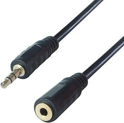 Cablu Audio 3,5 mm Male - 3,5 mm Feminin Negru 1,5 m