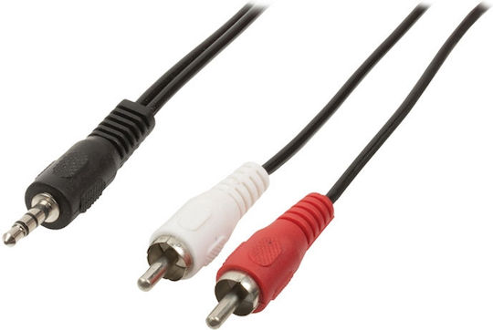 Nedis 3.5mm Jack Cable 3.5mm Male - RCA Male Black 1.5m CAGP22200BK15