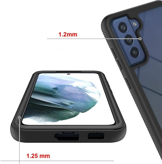 Tech-Protect Defence 360 Full Cover Πλαστικό Σετ με Τζαμάκι Μαύρο (Galaxy S21 FE 5G)