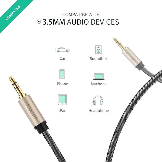 Ugreen Καλώδιο 3,5 mm Stecker - 3,5 mm Stecker Gray 1m (10602)