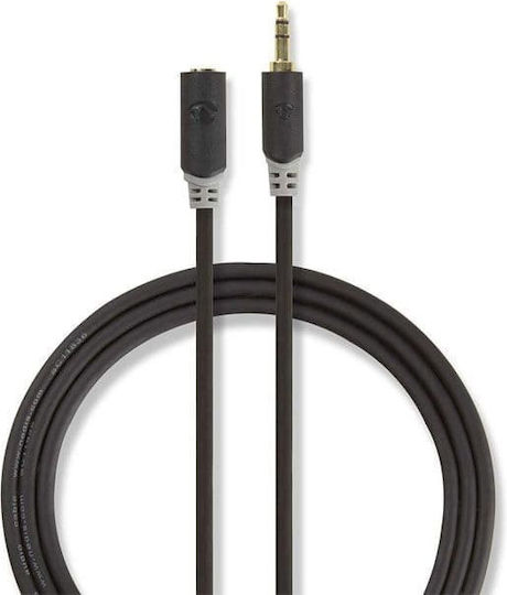Nedis 3.5mm Jack Cable 3.5mm Male - 3.5mm Female Black 1m With Gold Plated Terminals CABW22050AT10
