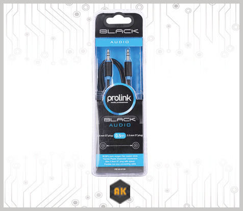 Prolink Καλώδιο Ήχου 3.5mm male - 3.5mm male Μαύρο 0.5m PB105-0050