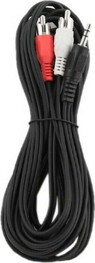 Cablexpert Καλώδιο Ήχου 3.5mm male - RCA male Μαύρο 5m CCA-458-5M
