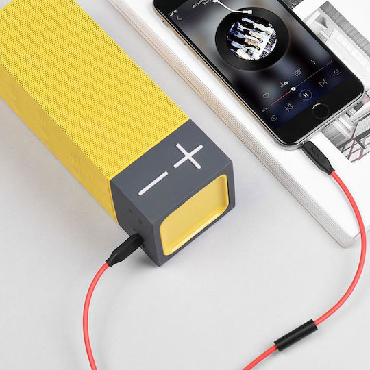 Hoco Hoco TRRS 3.5mm Male to 3.5mm Male Audio Cable Red 1m with Gold Plated Terminals