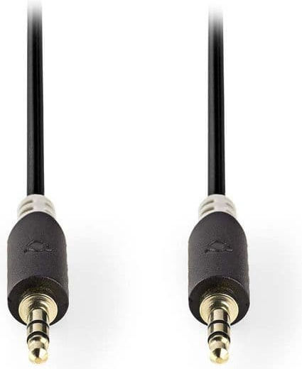 Nedis 3,5mm Klinkenkabel 3,5mm Stecker - 3,5mm Stecker Schwarz 10m mit Vergoldeten Anschlüssen CABW22000AT100