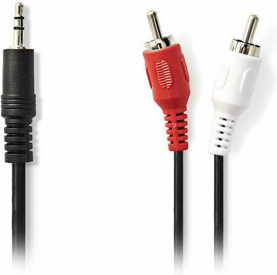 Nedis Кабел За Звук 3,5 мм Мъжки - RCA Мъжки Черен 2м CAGB22200BK20