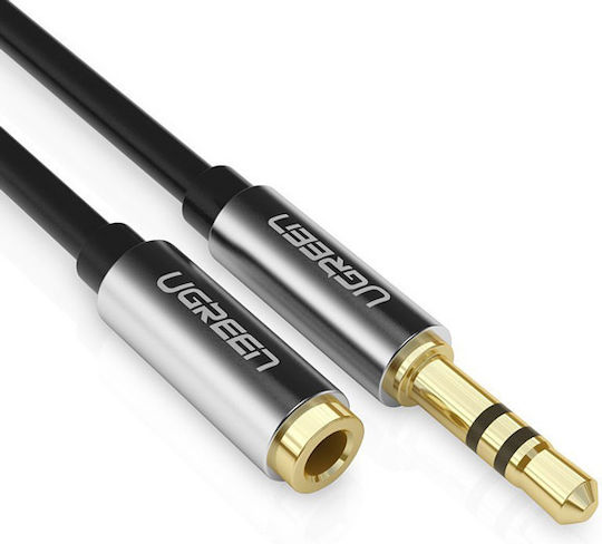 Ugreen 3.5mm Jack Cable 3.5mm Male - 3.5mm Female Black 1.5m With Gold Plated Terminals 10593