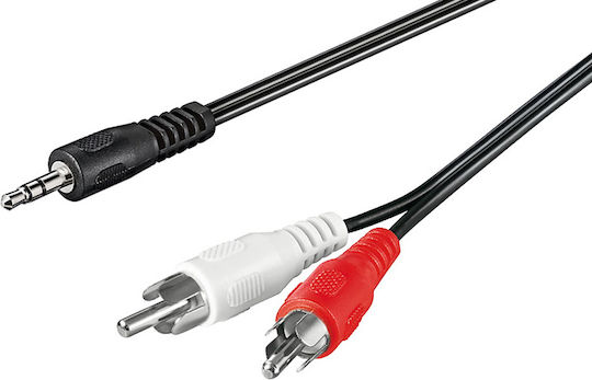 Goobay Кабел За Звук 3,5 мм Мъжки - RCA Мъжки Черен 3м 51650