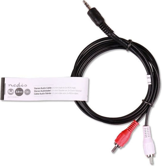 Nedis 3.5mm Jack Cable - RCA Male Black 1.5m
