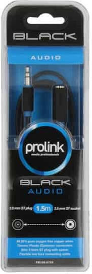 Prolink Καλώδιο Ήχου 3.5mm male - 3.5mm female Μαύρο 3m PB106-0300