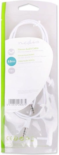 Nedis 3.5mm Jack Cable 3.5mm Male - 3.5mm Male White 1m