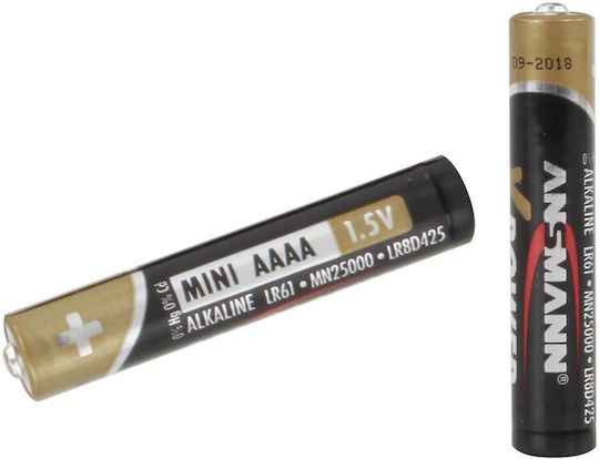 Ansmann 2 Pack Alkaline Batteries AAAA X-Power 1.5V