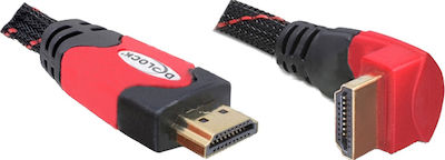 DeLock HDMI 2.0 Ъгъл (90°) Кабел HDMI мъжки - HDMI мъжки 1м Черно