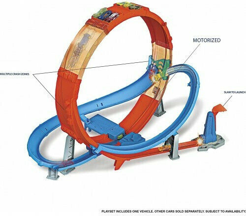 Hot Wheels Massive Loop Mayhem Strecke Set Maßstab 1:64 für 5+ Jahre