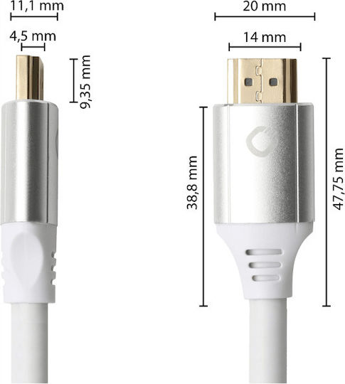 Oehlbach Magic MKII HDMI 2.1 Ultra High Speed 48Gbps 4K 120Hz HDR VRR Kabel HDMI-Stecker - HDMI-Stecker 1,5m Weiß