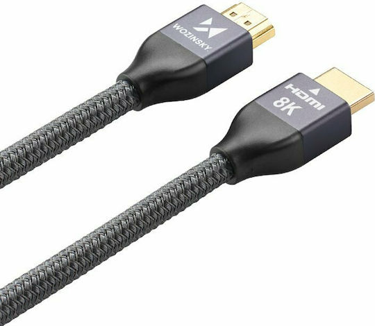 Wozinsky HDMI 2.1 Ultra High Speed 48Gbps 4K 120Hz HDR VRR Cable HDMI male - HDMI male 5m Γκρι