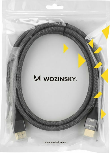 Wozinsky HDMI 2.1 Ultra High Speed 48Gbps 4K 120Hz HDR VRR Cable HDMI male - HDMI male 5m Γκρι