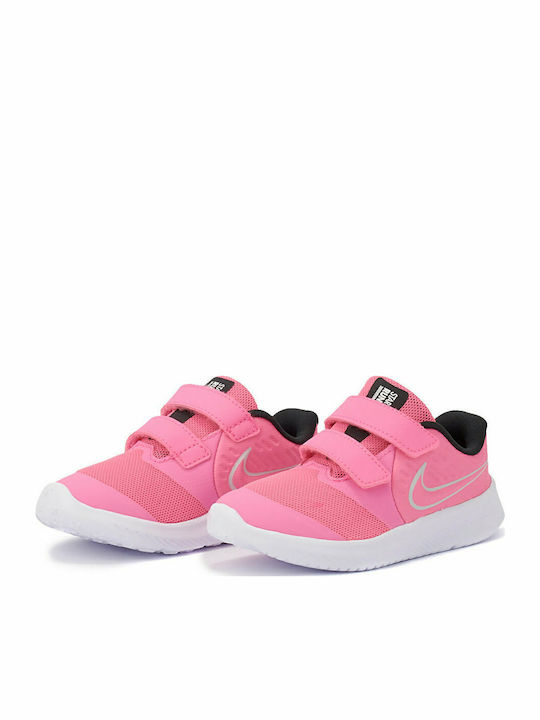 Star Runner Star Runner 2 Kids Sports Shoes Running with Hoop & Loop Closure Pink Glow / Photon Dust / Black / White