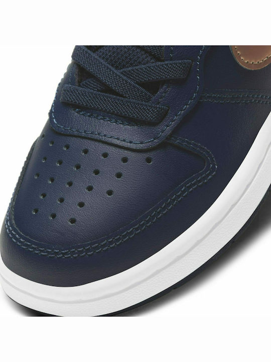 Court Court Borough Mid 2 Kids Sports Shoes with Hoop & Loop Closure Navy Blue