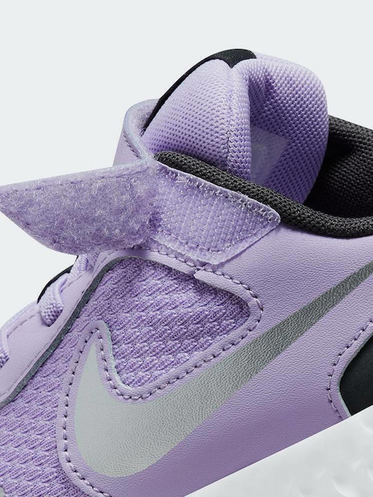 Kids Sports Shoes Running Revolution 5 Lilac / Metallic Silver / Dark Smoke Grey