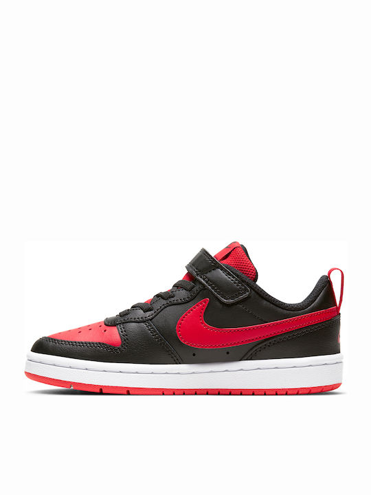 Court Court Borough Low 2 Kids Sports Shoes Basketball with Hoop & Loop Closure Black / University / Red / White