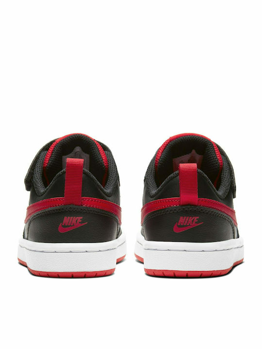 Court Court Borough Low 2 Kids Sports Shoes Basketball with Hoop & Loop Closure Black / University / Red / White