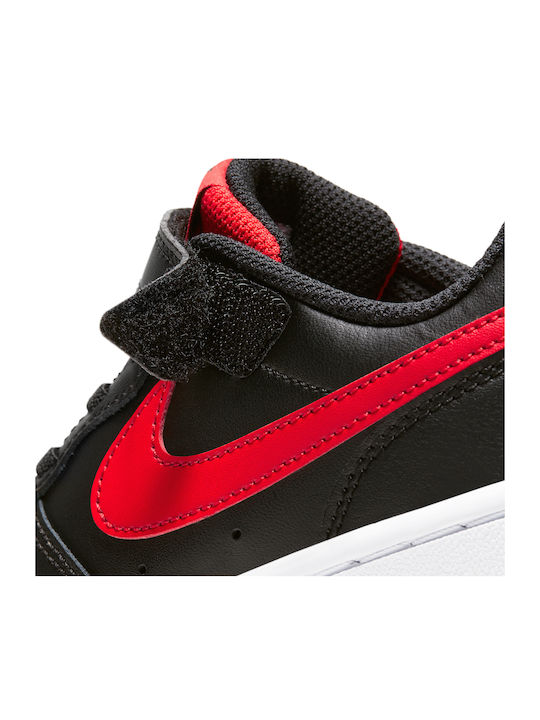 Court Court Borough Low 2 Kids Sports Shoes Basketball with Hoop & Loop Closure Black / University / Red / White