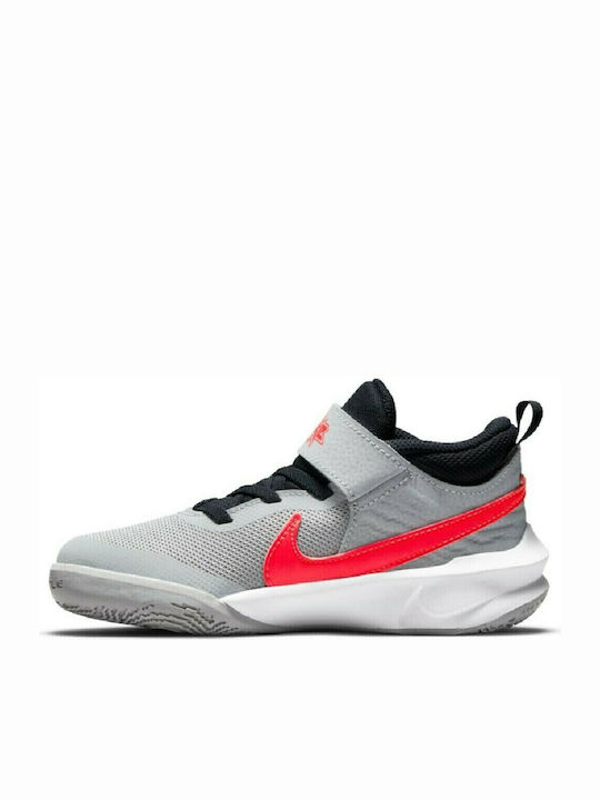 Hustle Team Hustle D 10 Kids Sports Shoes Basketball with Laces Smoke Grey / Pure Violet / Dark Beetroot