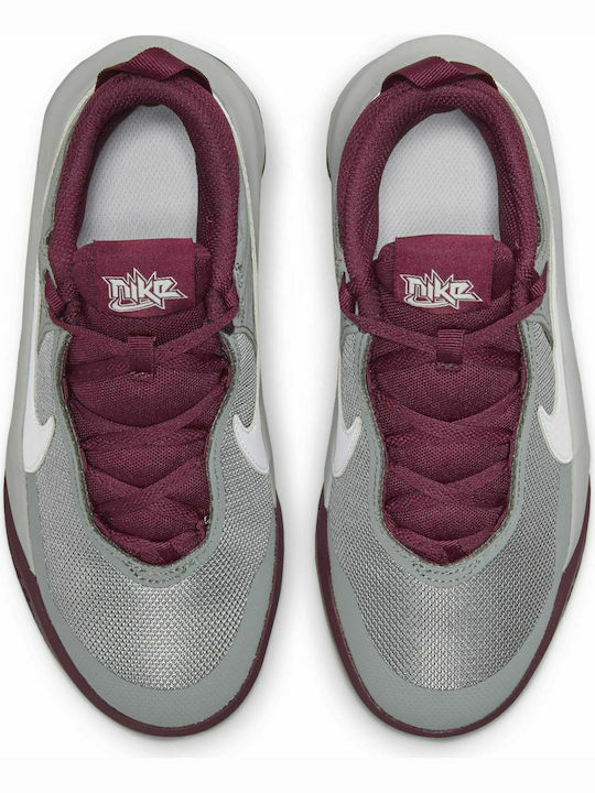 Hustle Team Hustle D 10 Kids Sports Shoes Basketball with Laces Smoke Grey / Pure Violet / Dark Beetroot