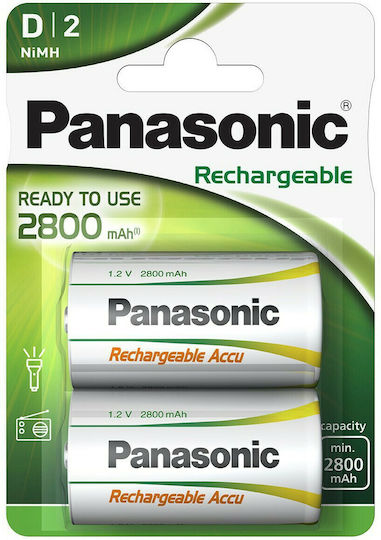 Panasonic Ready to Use Wiederaufladbare Batterien D Ni-MH 2800mAh 1.2V 2Stück