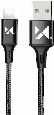 Powertech Retractable USB to Lightning Cable Μαύρο 0.70m (CAB-U104)