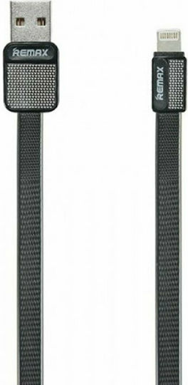 Remax Flat USB to Lightning Cable Μαύρο 1m (Platinum)