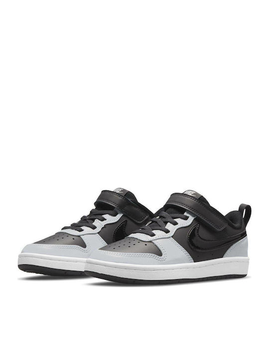 Court Court Borough Kids Sports Shoes Basketball with Hoop & Loop Closure Gray