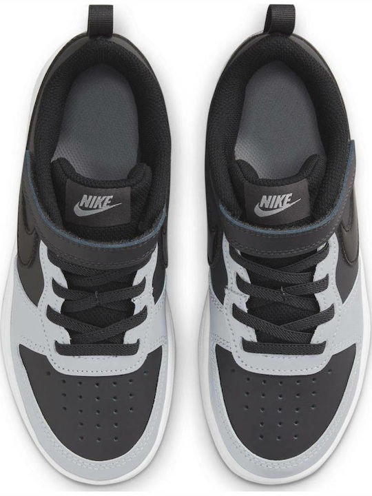 Court Court Borough Kids Sports Shoes Basketball with Hoop & Loop Closure Gray