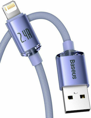 Baseus Crystal Shine Braided USB-A to Lightning Cable Purple 1.2m (CAJY000005)