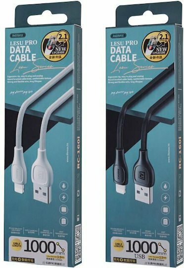 Remax Braided USB to Lightning Cable Μαύρο 1m (RC-160i)