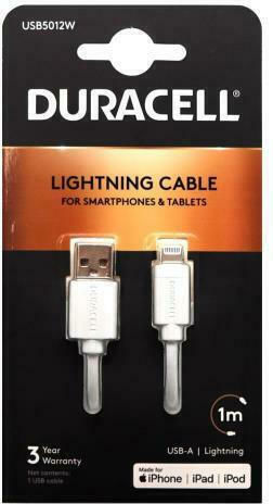 Duracell USB to Lightning Cable White 1m (USB5012W)