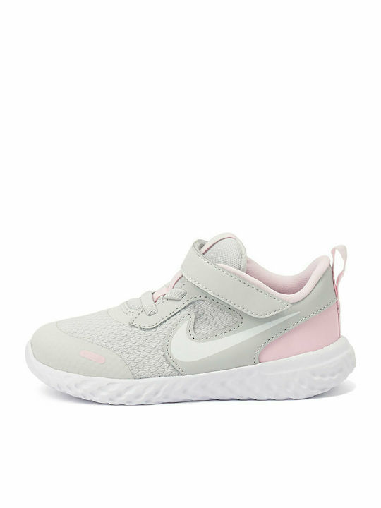 Revolution Revolution 5 Kids Sports Shoes Running with Hoop & Loop Closure Photon Dust / White / Pink Foam
