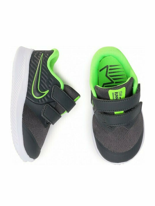 Star Runner Runner Star 2 Kids Sports Shoes Running with Hoop & Loop Closure Anthracite / Electric Green