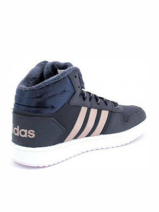 Hoops Hoops Mid 2.0 K Kids Sports Shoes Basketball with Laces Navy Blue