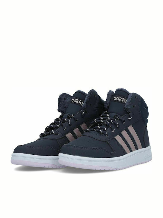 Hoops Hoops Mid 2.0 K Kids Sports Shoes Basketball with Laces Navy Blue