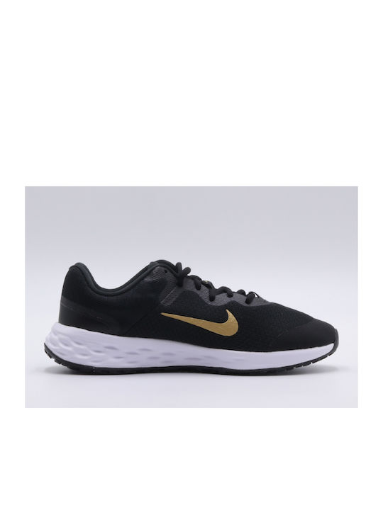 Revolution Revolution 6 Kids Sports Shoes Running with Laces Black / Metallic Gold / White