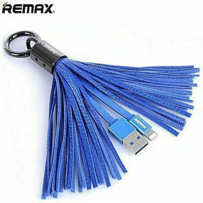 Remax Tassels Ring RC-053i Keychain USB-A to Lightning Cable Blue 0.08m