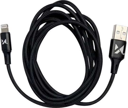 Wozinsky Braided USB-A to Lightning Cable Black 1m (WUC-L1B)