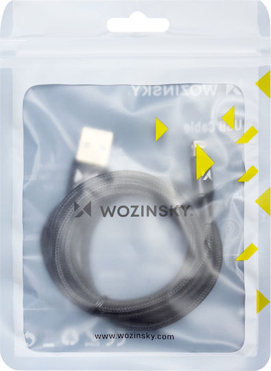 Wozinsky Braided USB-A to Lightning Cable Black 1m (WUC-L1B)