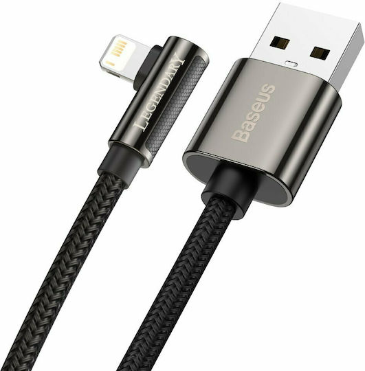 Baseus Legend Braided USB-A la Cablu Lightning Negru 1m (CALCS-01)