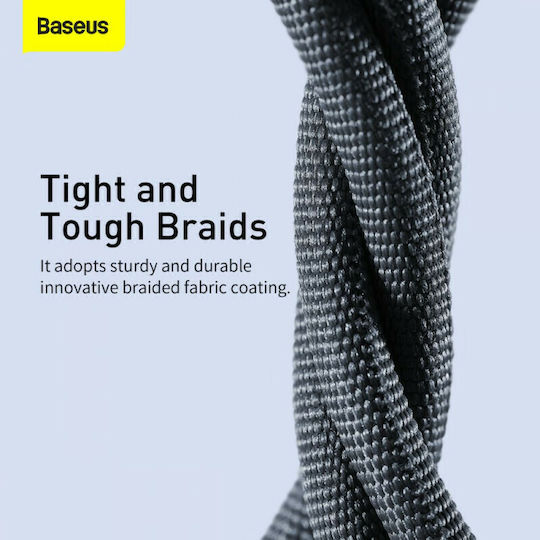 Baseus Crystal Shine Плетена USB-A към Lightning кабел Черен 2м (CAJY000101)