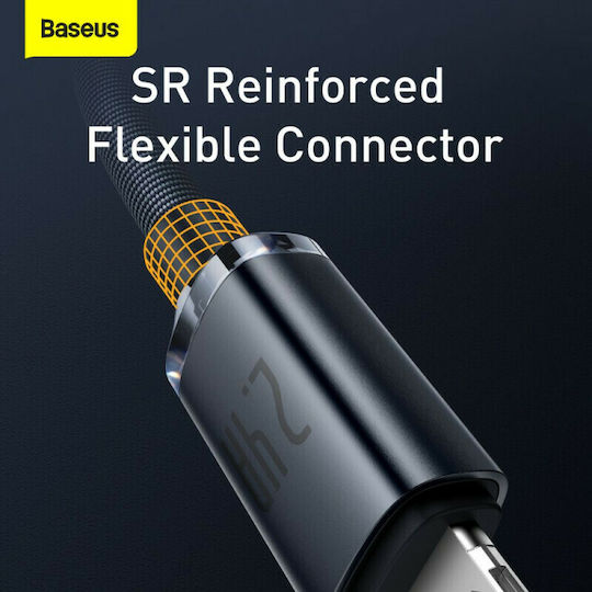 Baseus Crystal Shine Плетена USB-A към Lightning кабел Черен 2м (CAJY000101)