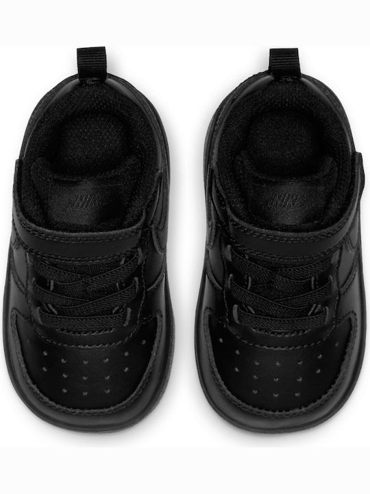 Court Borough Low 2 TDV Kids Sports Shoes with Hoop & Loop Closure Black